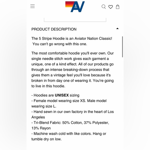 Aviator Nation 5 stripe sweatshirt XS hoodie - Picture 5 of 12